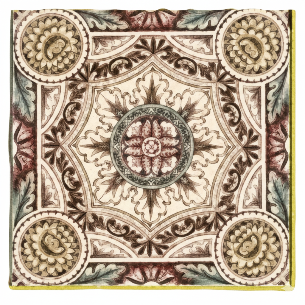 Tile Symmetrical Floral Pattern