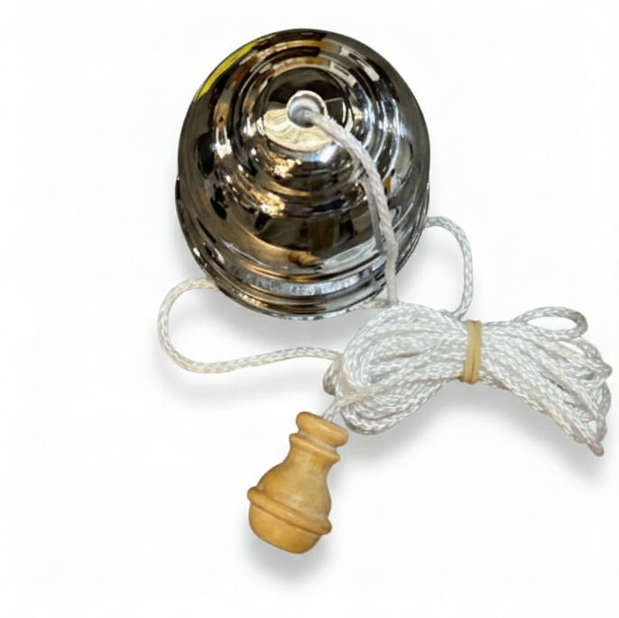 Chrome Ceiling Pull Cord Switch with White Cord