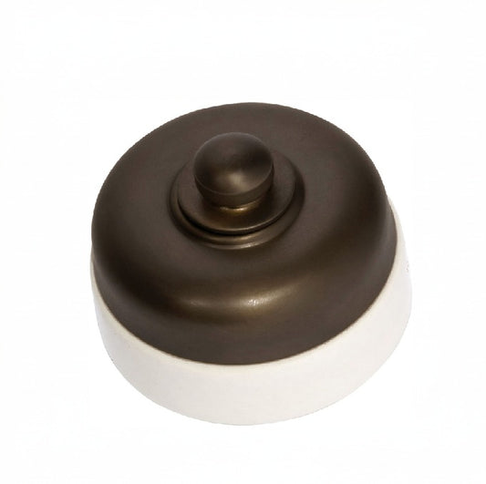 Porcelain Base LED Dimmer - Antique Brass