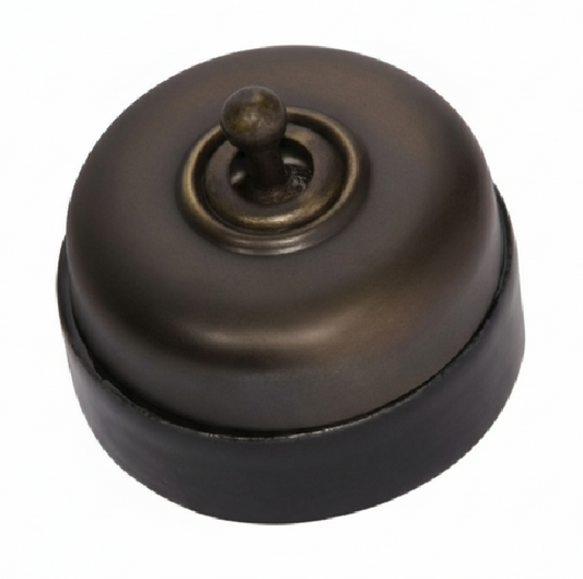 Porcelain Base Switches - Antique Brass