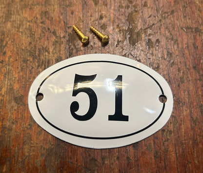 Classic Oval Enamel House Numbers (Aluminium)