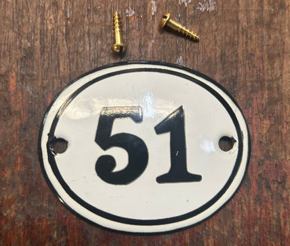 Classic Oval Enamel House Numbers (Steel)