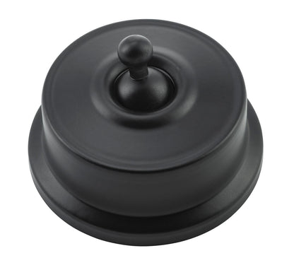 Close-up of a Federation Light Switch with a square or rectangular plate and a decorative edge, featuring a classic toggle or dolly switch, shown in a heritage metal finish.