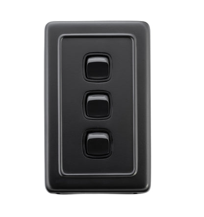 3 Gang Flat Plate Rocker Switches – W72mm