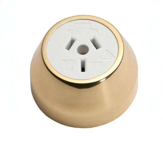 Federation Sockets (White) - Polished Brass