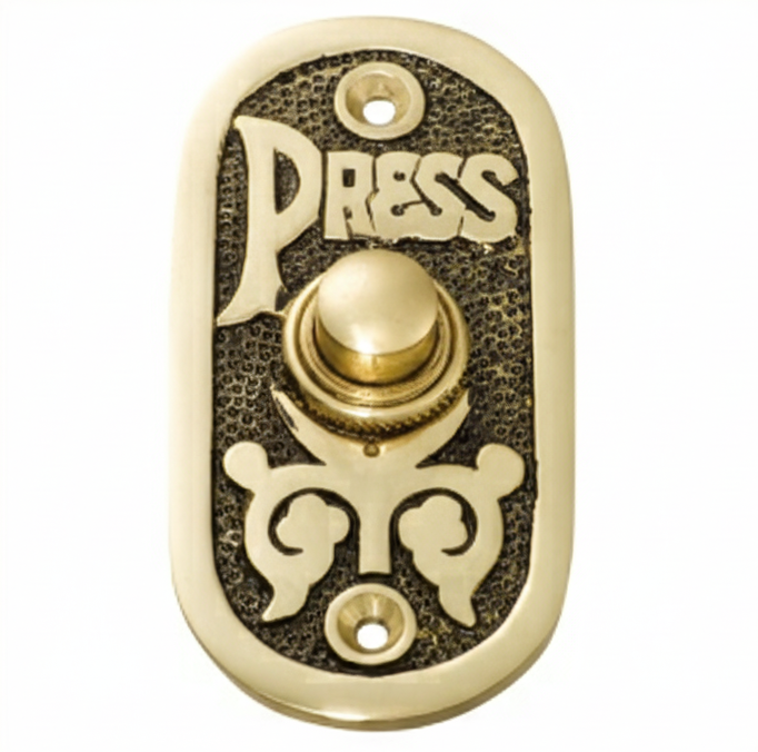 Bell Push "Press" - Polished Brass