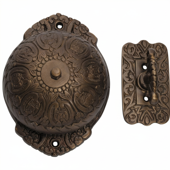 Ornate Turn Bell - Antique Brass