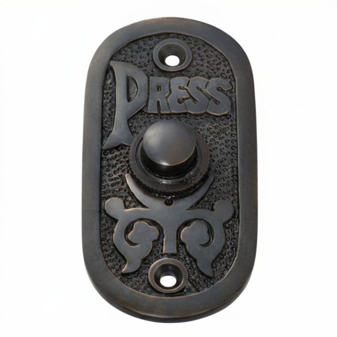 Bell Push "Press" - Antique Copper