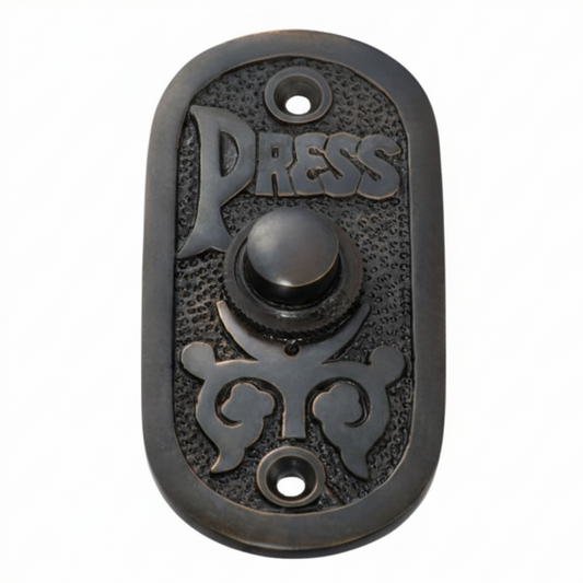 Bell Push "Press" - Antique Copper