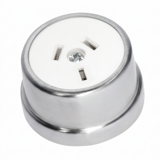 Traditional Sockets (White) - Satin Chrome