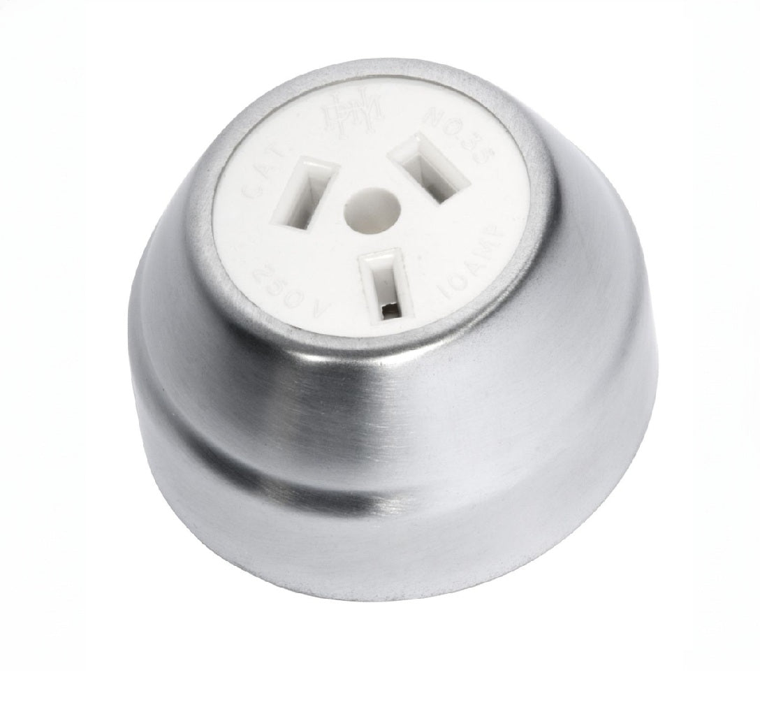 Federation Sockets (White) - Satin Chrome
