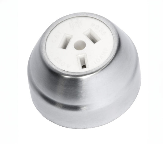 Federation Sockets (White) - Satin Chrome