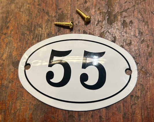 Classic Oval Enamel House Numbers (Aluminium) - 55