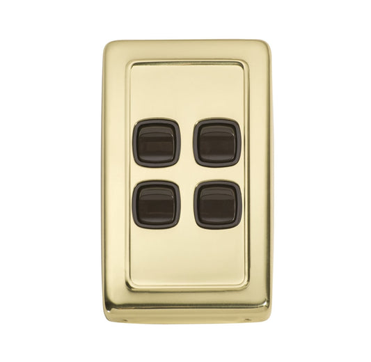 4 Gang Flat Plate Rocker Switches – W72mm