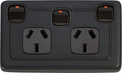 Gang Flat Plate Rocker Switches with Socket