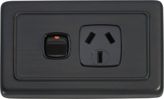 Gang Flat Plate Rocker Switches with Socket