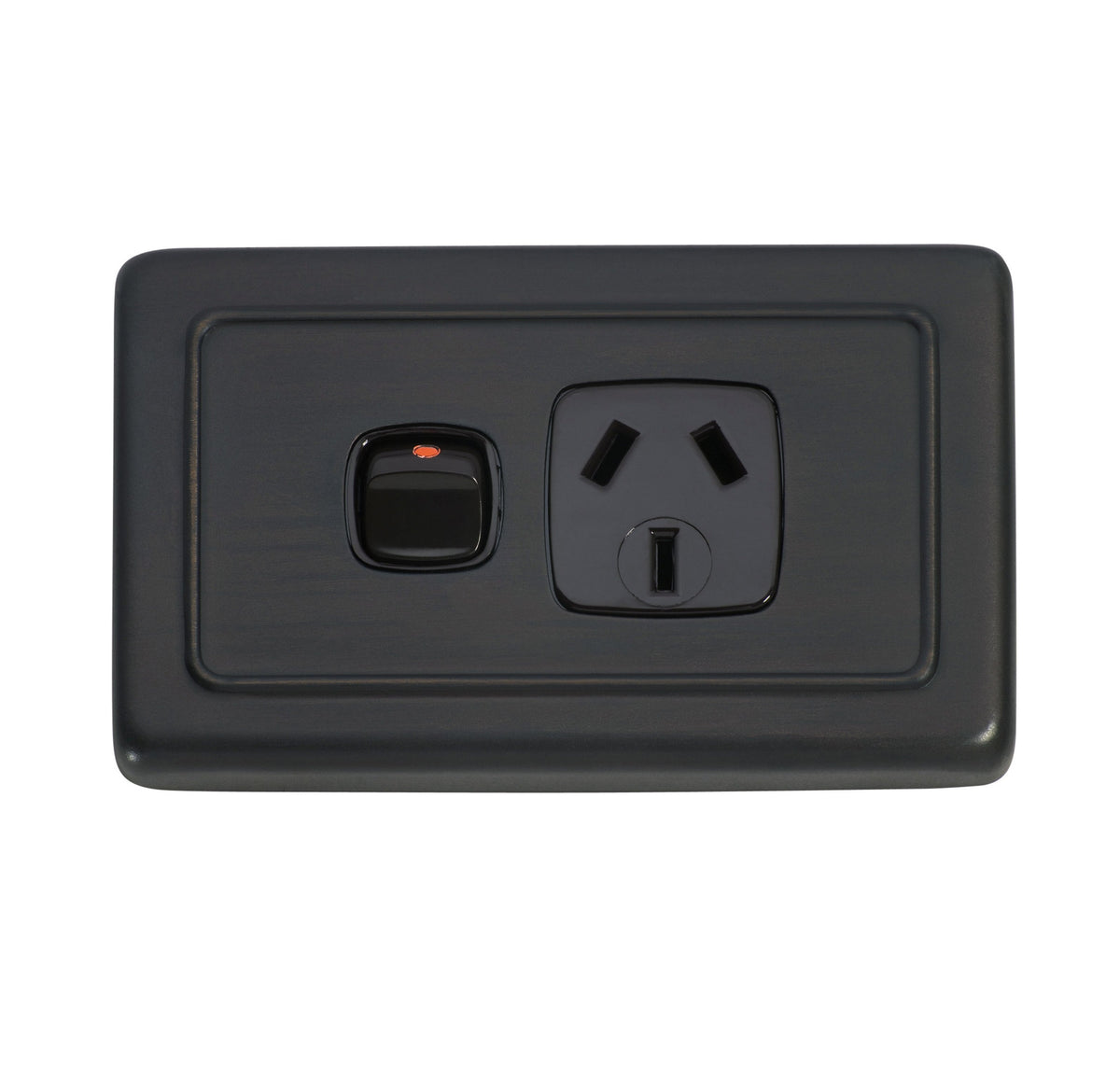 1 Gang Flat Plate Rocker Switches with Socket - Antique Copper