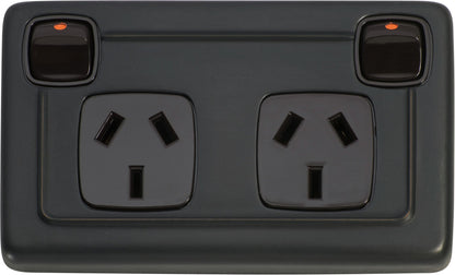 Gang Flat Plate Rocker Switches with Socket
