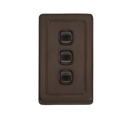 3 Gang Flat Plate Rocker Switches – W72mm
