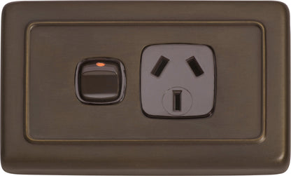 Gang Flat Plate Rocker Switches with Socket