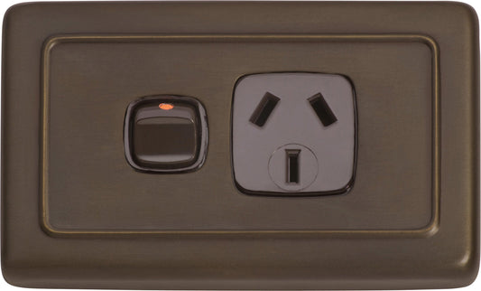 Gang Flat Plate Rocker Switches with Socket