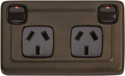 Gang Flat Plate Rocker Switches with Socket