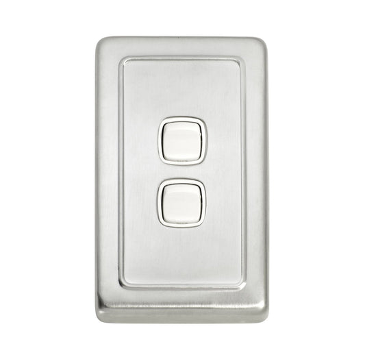 2 Gang Flat Plate Rocker Switches – W72mm