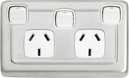 Gang Flat Plate Rocker Switches with Socket