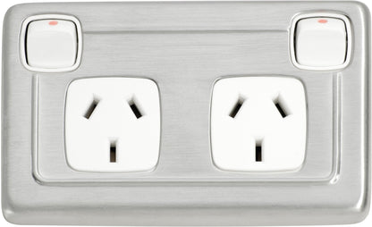 Gang Flat Plate Rocker Switches with Socket