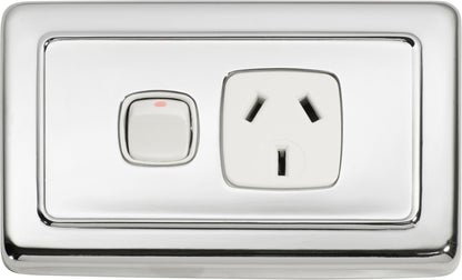 Gang Flat Plate Rocker Switches with Socket