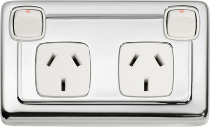 Gang Flat Plate Rocker Switches with Socket