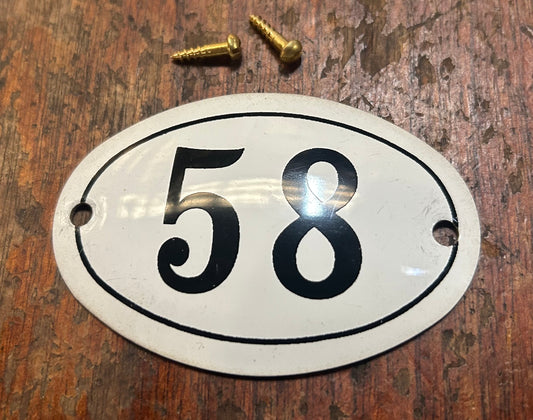 Classic Oval Enamel House Numbers (Aluminium) - 58