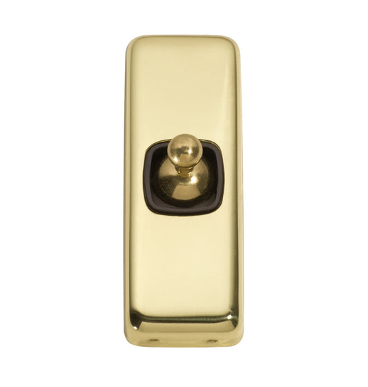1 Gang Flat Plate Toggle Switches – W30mm - Polished Brass
