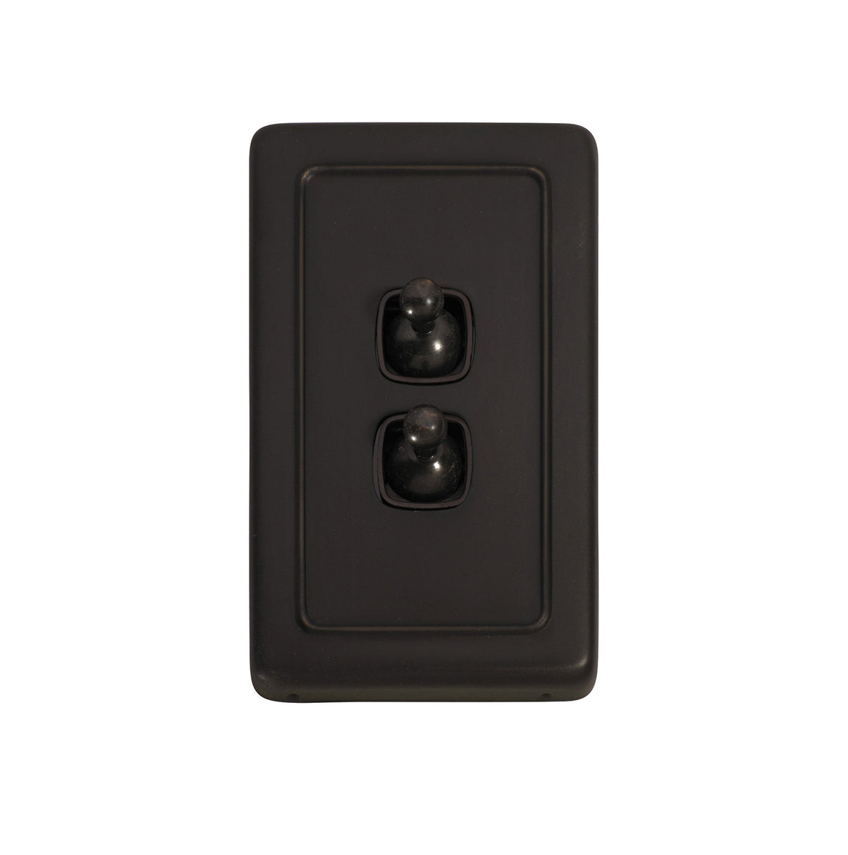 2 Gang Flat Plate Toggle Switches – W72mm - Antique Copper