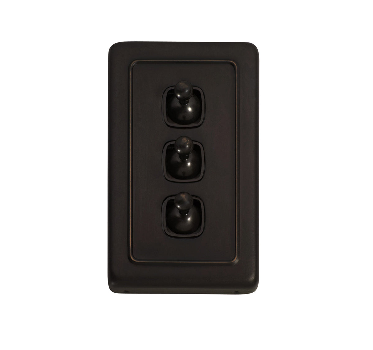 3 Gang Flat Plate Toggle Switches – W72mm - Antique Copper