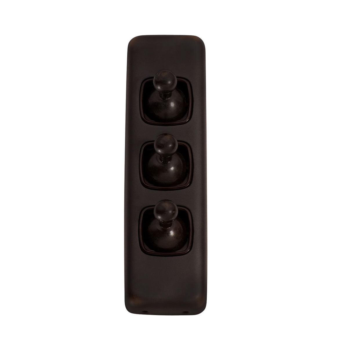 3 Gang Flat Plate Toggle Switches – W30mm - Antique Copper