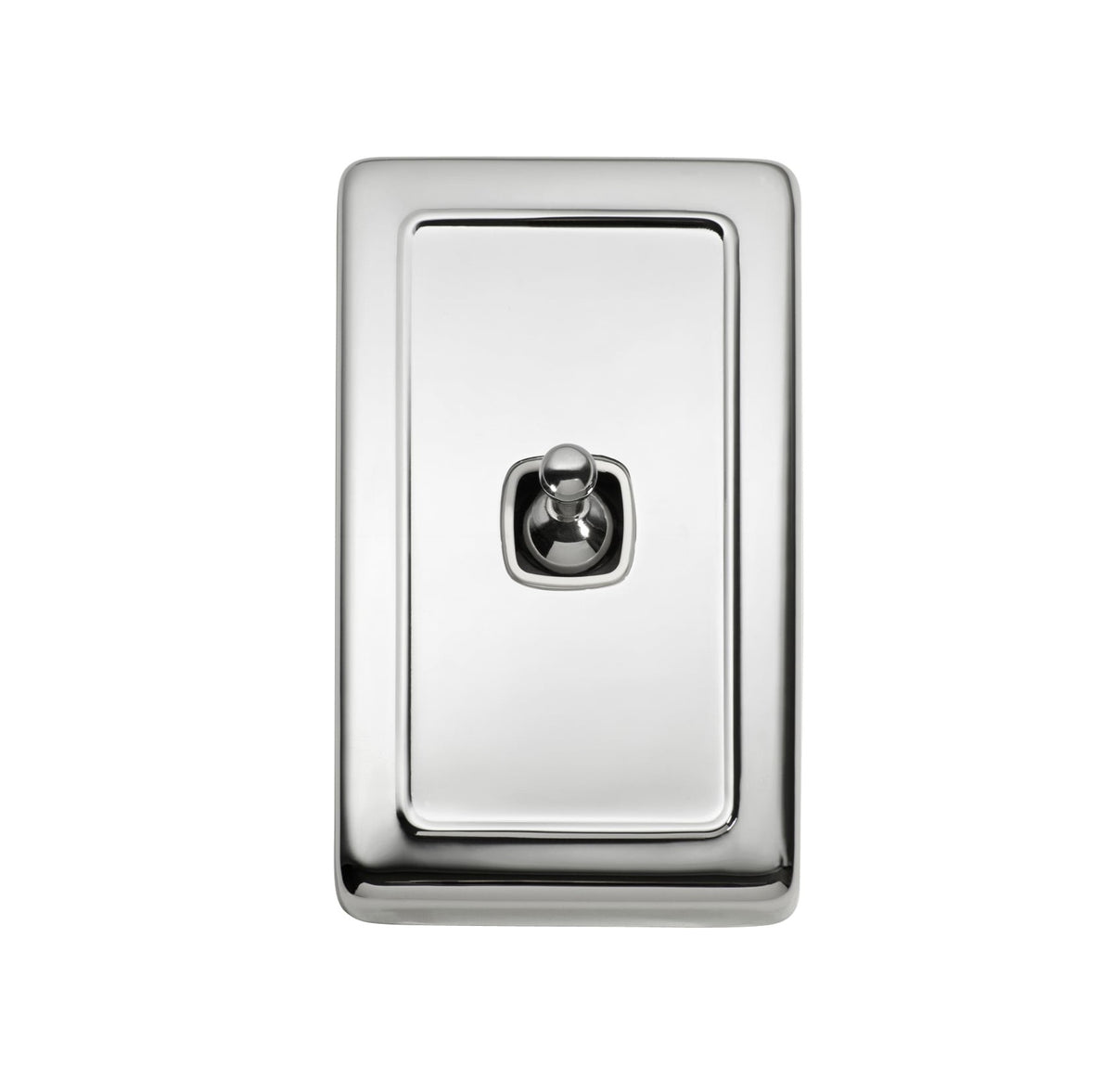 1 Gang Flat Plate Toggle Switches – W72mm - Chrome Plated