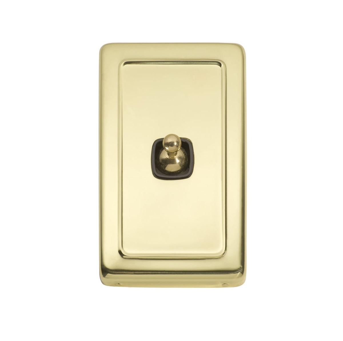 1 Gang Flat Plate Toggle Switches – W72mm - Polished Brass