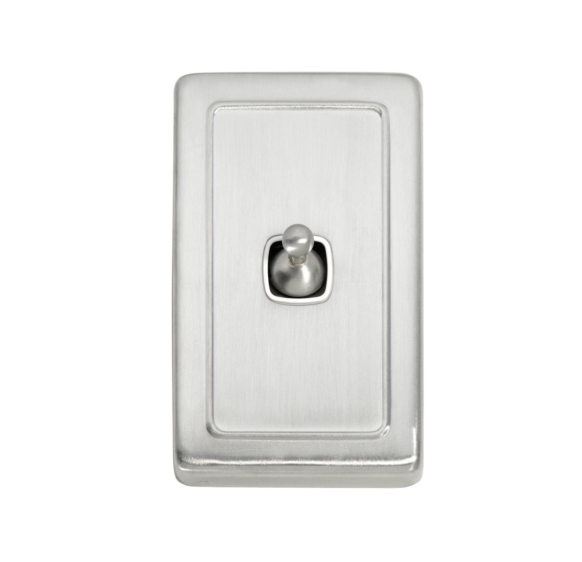 1 Gang Flat Plate Toggle Switches – W72mm - Satin Chrome