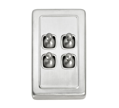 4 Gang Flat Plate Toggle Switches – W72mm