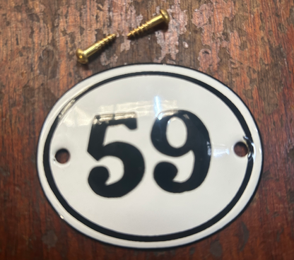Classic Oval Enamel House Numbers (Steel)