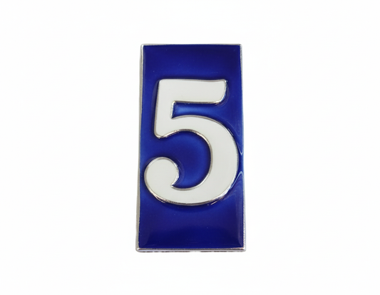 Number 5 - French Style Blue and White Numbers