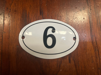 Black & White Enamel Numbers (Large)