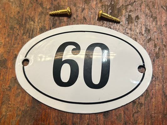 Classic Oval Enamel House Numbers (Aluminium) - 60
