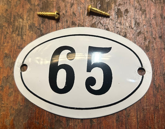 Classic Oval Enamel House Numbers (Aluminium) - 65
