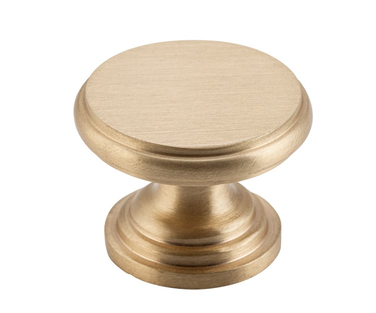 Flat Cupboard Knob – D32xP23mm - Satin Brass