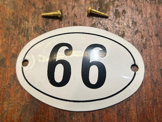 Classic Oval Enamel House Numbers (Aluminium) - 66