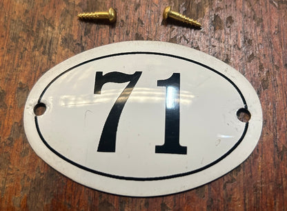Classic Oval Enamel House Numbers (Aluminium)
