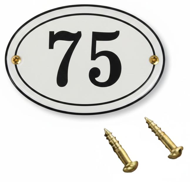 Classic Oval Enamel House Numbers (Aluminium)