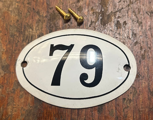Classic Oval Enamel House Numbers (Aluminium) - 79
